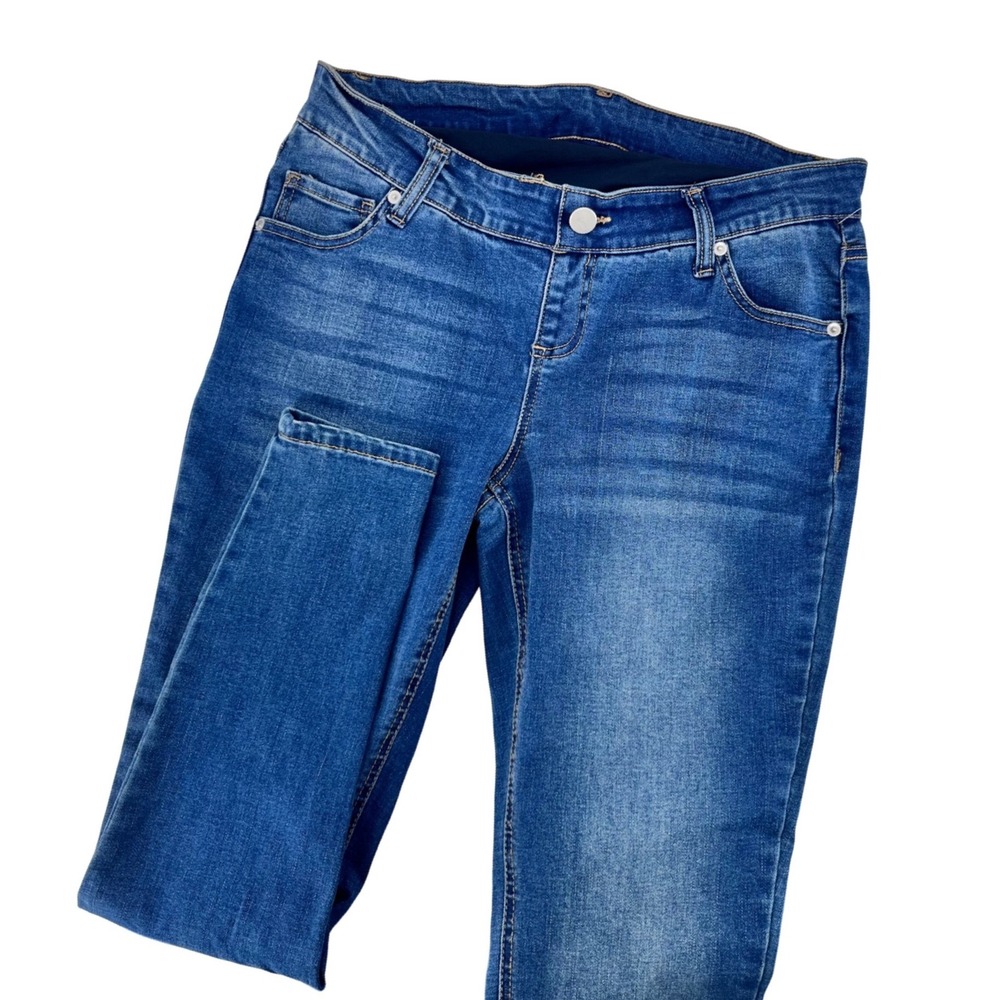 Skinny Maternity Jeans Women Small 4-6 Blue Medium‎ Wash Comfort Stretch Casual